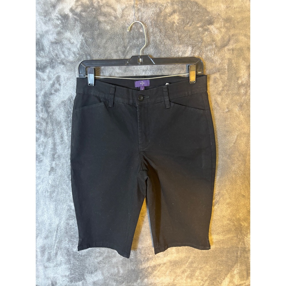 NYDJ Womens Black Bermuda Shorts Stretch Twill Lift Tuck Size 4 NEW